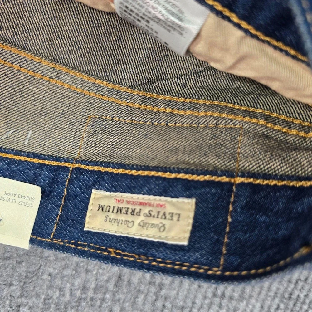 Levi's 501 Original Shorts Mens 36 Blue Denim Button Fly Bermuda 9 Inseam